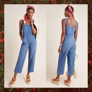 AMO Dot Print Denim Jumpsuit